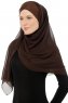 Alara Cross - Brown One Piece Chiffon Hijab