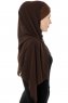 Alara Cross - Brown One Piece Chiffon Hijab