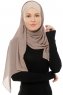 Alara Cross - Light Taupe One Piece Chiffon Hijab