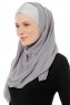 Alara Cross - Dark Grey One Piece Chiffon Hijab