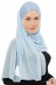Alara Cross - Light Blue One Piece Chiffon Hijab