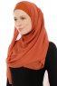 Alara Cross - Brick Red One Piece Chiffon Hijab
