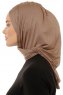 Isra Plain - Dark Taupe One-Piece Viskos Hijab