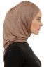 Isra Plain - Dark Taupe One-Piece Viskos Hijab