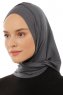Isra Plain - Dark Grey One-Piece Viskos Hijab