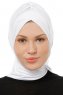 Isra Cross - White One-Piece Viskos Hijab