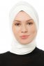 Isra Cross - Creme One-Piece Viskos Hijab