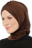 Isra Cross - Brown One-Piece Viskos Hijab