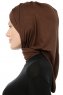 Isra Cross - Brown One-Piece Viskos Hijab