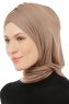 Isra Cross - Dark Taupe One-Piece Viskos Hijab