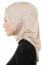 Isra Cross - Light Taupe One-Piece Viskos Hijab