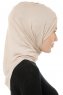 Isra Cross - Light Taupe One-Piece Viskos Hijab