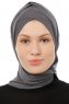 Isra Cross - Dark Grey One-Piece Viskos Hijab