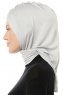 Isra Cross - Light Grey One-Piece Viskos Hijab
