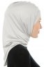 Isra Cross - Light Grey One-Piece Viskos Hijab