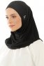 Hanfendy Plain Logo - Black One-Piece Hijab