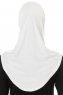Hanfendy Plain Logo - White One-Piece Hijab