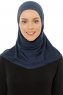 Hanfendy Plain Logo - Navy Blue One-Piece Hijab
