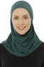 Hanfendy Plain Logo - Dark Green One-Piece Hijab
