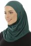 Hanfendy Plain Logo - Dark Green One-Piece Hijab