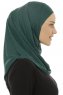 Hanfendy Plain Logo - Dark Green One-Piece Hijab