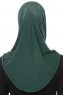 Hanfendy Plain Logo - Dark Green One-Piece Hijab