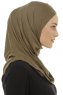 Hanfendy Plain Logo - Khaki One-Piece Hijab