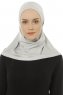 Hanfendy Plain Logo - Light Grey One-Piece Hijab