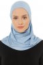 Hanfendy Plain Logo - Light Blue One-Piece Hijab