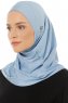 Hanfendy Plain Logo - Light Blue One-Piece Hijab