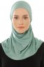 Hanfendy Plain Logo - Green One-Piece Hijab