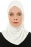 Hanfendy Cross Logo - Creme One-Piece Hijab