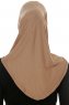 Hanfendy Cross Logo - Dark Taupe One-Piece Hijab