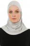Hanfendy Cross Logo - Light Grey One-Piece Hijab