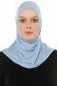 Hanfendy Cross Logo - Light Blue One-Piece Hijab