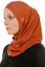 Hanfendy Cross Logo - Brick Red One-Piece Hijab