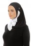 Esin - Black & White & Light Grey One-Piece Hijab