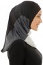Esin - Black & Light Grey & Anthracite One-Piece Hijab
