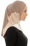 Esin - Dark Taupe & Creme & Light Taupe One-Piece Hijab