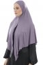 Ajda - Dark Purple Zipper Hijab