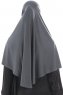 Ajda - Dark Grey Zipper Hijab