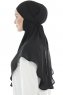 Ebrar - Black Crepe Chiffon Al Amira Hijab