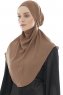 Ebrar - Brown Crepe Chiffon Al Amira Hijab