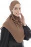 Ebrar - Brown Crepe Chiffon Al Amira Hijab