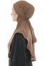 Ebrar - Brown Crepe Chiffon Al Amira Hijab