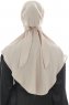 Ebrar - Light Taupe Crepe Chiffon Al Amira Hijab