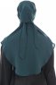 Ebrar - Dark Green Crepe Chiffon Al Amira Hijab