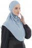 Ebrar - Light Blue Crepe Chiffon Al Amira Hijab