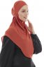 Ebrar - Brick Red Crepe Chiffon Al Amira Hijab