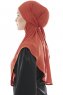 Ebrar - Brick Red Crepe Chiffon Al Amira Hijab